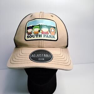 NEW! South Park Snapback Hat Cap Tan/Black Adjustable Mesh-Back Adult Licensed